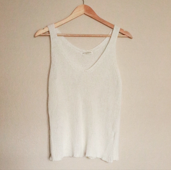 Vici Tops - Vici White Knit Tank Top